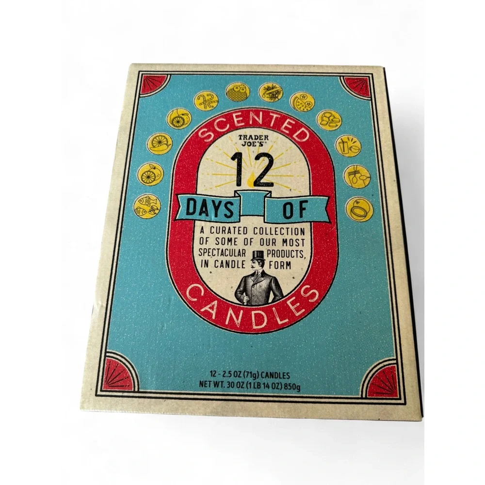 Trader Joe's - 12 Days of Scented (2.5 Oz) Candles - New In Box Gift Fun Scents